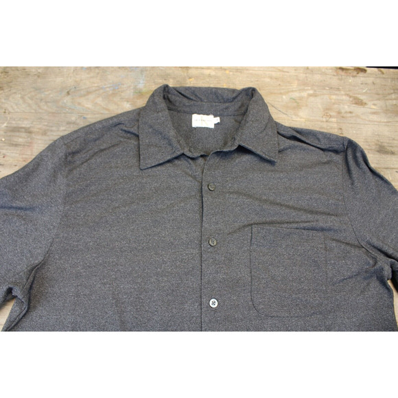Calvin Klein Jeans Adult Medium Button Down Charcoal Gray Pocket - Picture 3 of 6
